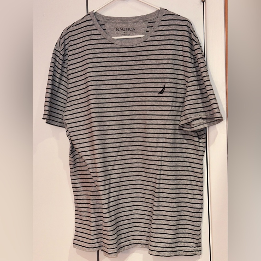 Nautica Men's Short Sleeve Striped Crew Neck Pullover T-Shirt Navy/White…